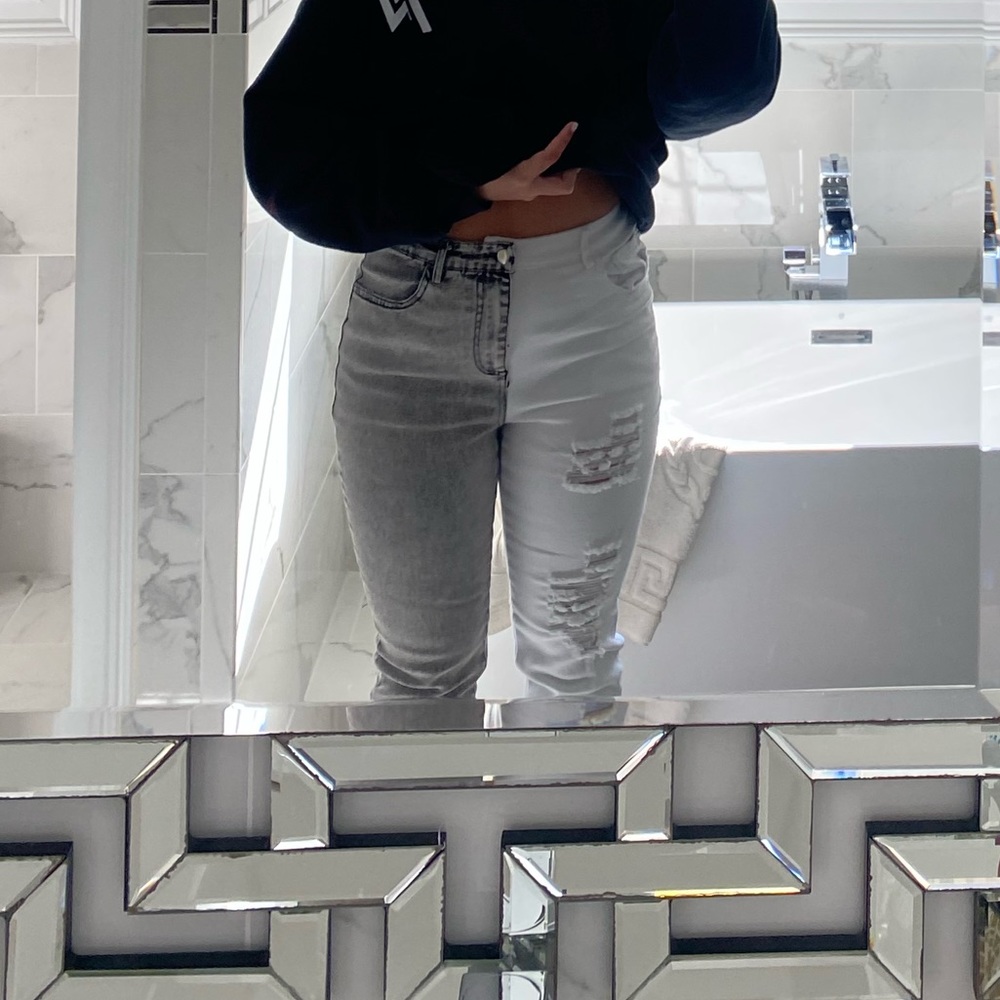 black and white jeans